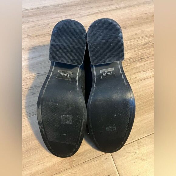 Quality TOMS   black heeled women’s boots leather/wool 9.5 side zip retail $84 - Picture 6 of 8